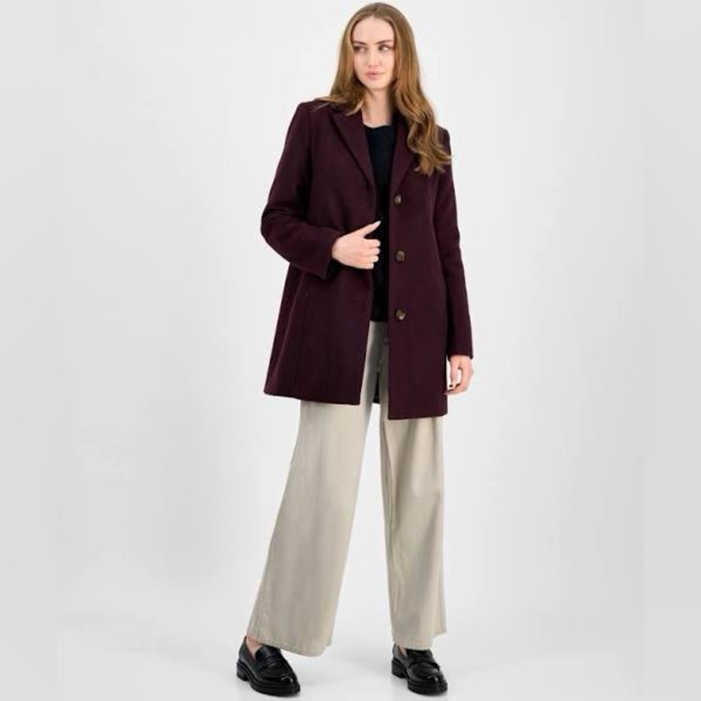 Maralyn & Me Juniors' Long-Sleeve Plaid Collar Coat NWT Retail $119